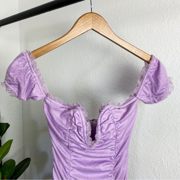 -`♡´- Free! Forever 21 Ruched Glitter Bodycon Sweetheart Strapless Dress Size S - Picture 4 of 12